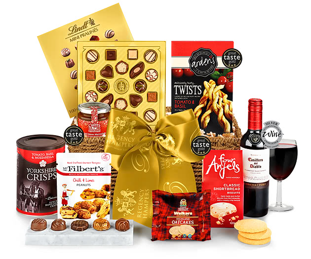 Valentine's Day Cotswold Hamper With Red Wine